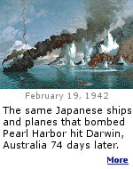 On 19 February 1942, 188 Japanese planes were launched against Darwin, whose harbour was full of Allied ships. During the war, the Japanese flew 64 raids on Darwin.